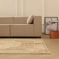 Vintage Isparta Turkish Area Rug 6x9 ft — Beige & Brown Floral (No. 37073)