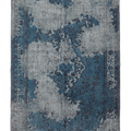 Vintage Isparta Turkish Area Rug 6x10 ft — Blue & Gray Floral