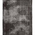 Vintage Isparta Turkish Area Rug 7x11 ft — Gray & Brown Floral