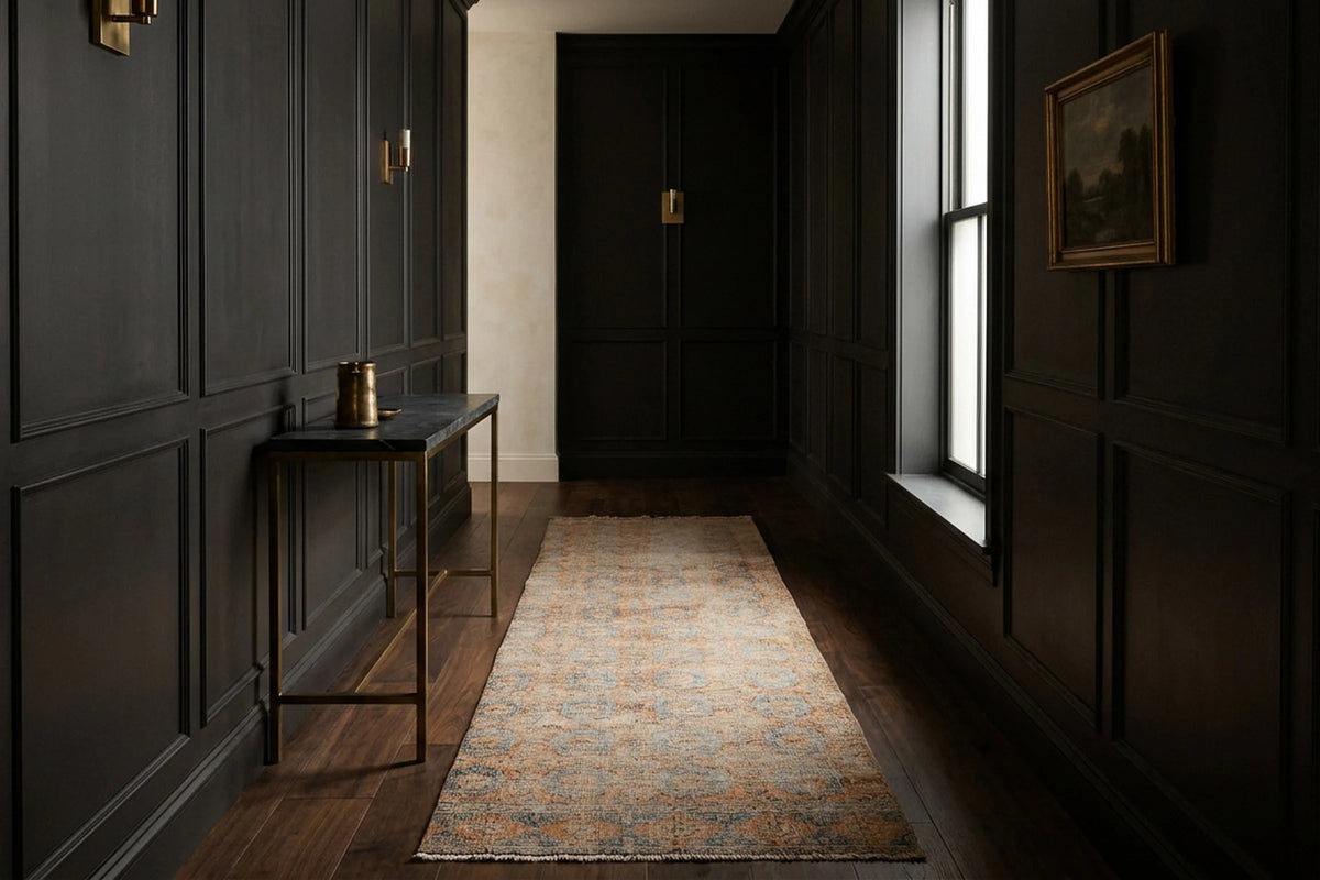 Turkish Runner Rug in a styled room
