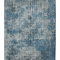 Vintage Isparta Turkish Area Rug 6x10 ft — Blue & Gray Floral