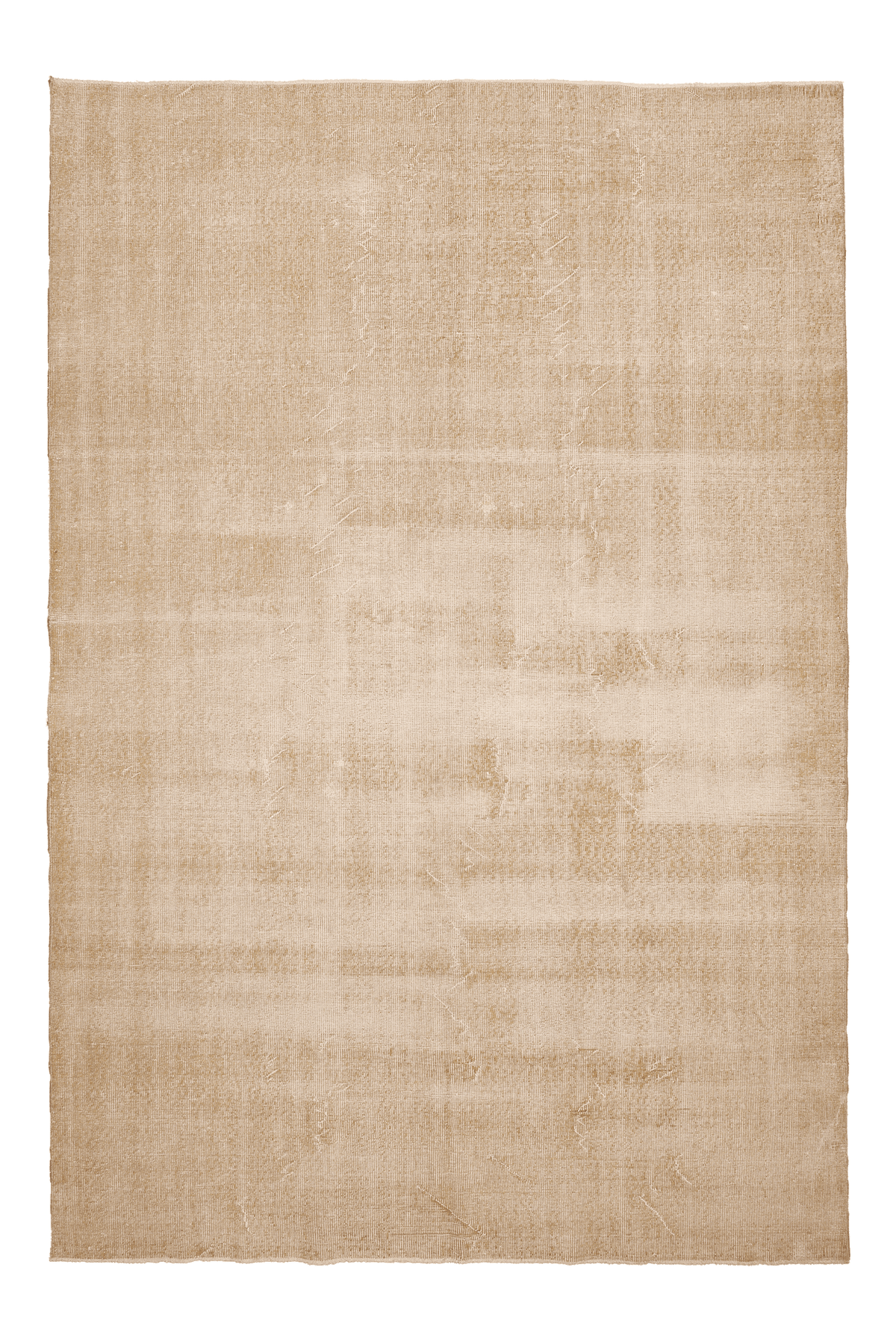 Vintage Isparta Turkish Area Rug 7x10 ft — Beige & Brown Distressed