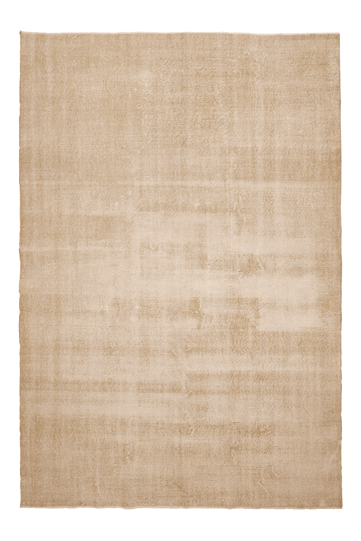 Vintage Isparta Turkish Area Rug 7x10 ft — Beige & Brown Distressed