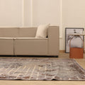Vintage Isparta Turkish Area Rug 6x11 ft — Gray & Brown Floral