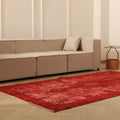 Vintage Isparta Turkish Area Rug 5x9 ft — Red & Pink Floral