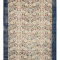 Vintage Isparta Turkish Area Rug 7x10 ft — Beige & Blue Floral