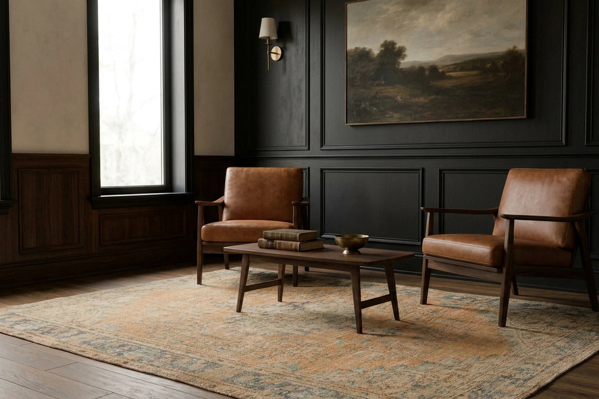 Turkish Area Rug in a styled room