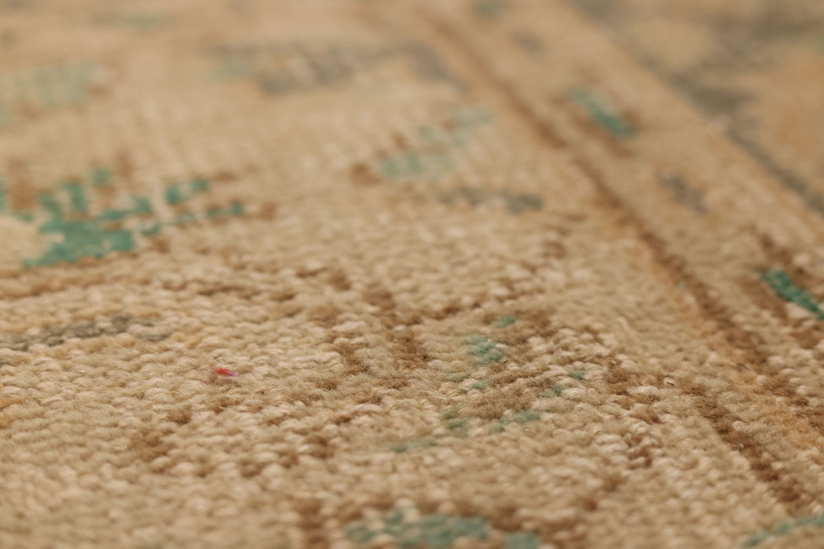 Vintage Manisa Turkish Area Rug 5x8 ft — Orange & Green Floral