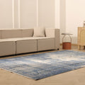 Vintage Isparta Turkish Area Rug 6x10 ft — Blue & Gray Overdyed