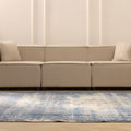 Vintage Isparta Turkish Area Rug 6x10 ft — Blue & Gray Overdyed