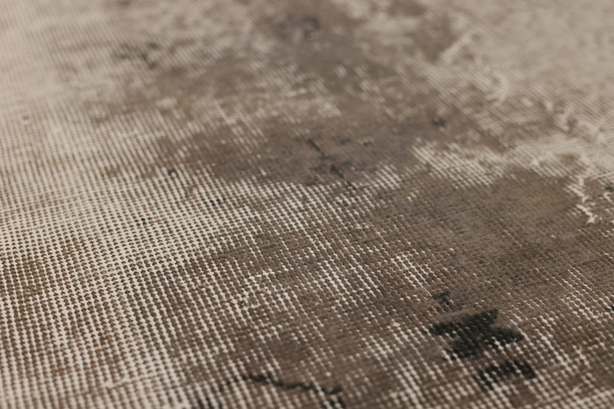 Vintage Isparta Turkish Runner Rug 2x9 ft — Brown & Gray Distressed