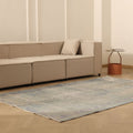 Vintage Manisa Turkish Area Rug 5x8 ft — Gray & Blue Distressed