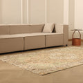Vintage Isparta Turkish Area Rug 5x9 ft — Beige & Brown Floral (No. 37136)