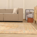 Vintage Isparta Turkish Area Rug 7x10 ft — Beige & Brown Floral
