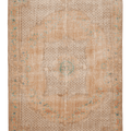 Vintage Isparta Turkish Area Rug 7x10 ft — Beige & Brown Floral