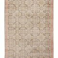 Vintage Isparta Turkish Area Rug 5x9 ft — Beige & Pink Floral