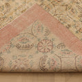 Vintage Isparta Turkish Area Rug 5x9 ft — Beige & Pink Floral