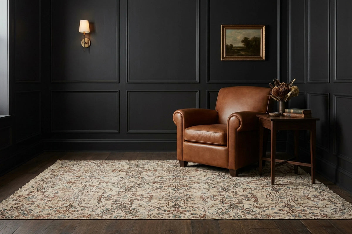 Turkish Area Rug in a styled room