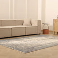 Vintage Manisa Turkish Area Rug 6x9 ft — Gray & Beige Floral