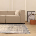 Vintage Manisa Turkish Area Rug 6x9 ft — Gray & Beige Floral
