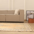 Vintage Manisa Turkish Area Rug 6x10 ft — Orange & Blue Floral