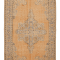 Vintage Manisa Turkish Area Rug 6x10 ft — Orange & Blue Floral
