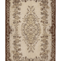 Vintage Isparta Turkish Area Rug 5x9 ft — Beige & Brown Floral (No. 37165)