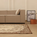Vintage Isparta Turkish Area Rug 5x9 ft — Beige & Brown Floral (No. 37165)