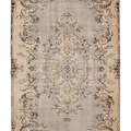 Vintage Isparta Turkish Area Rug 5x9 ft — Beige & Brown Floral (No. 37167)