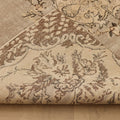 Vintage Isparta Turkish Area Rug 5x9 ft — Beige & Brown Floral (No. 37167)