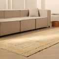Vintage Konya Turkish Runner Rug 3x11 ft — Beige Geometric