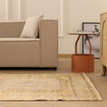 Vintage Konya Turkish Runner Rug 3x11 ft — Beige Geometric