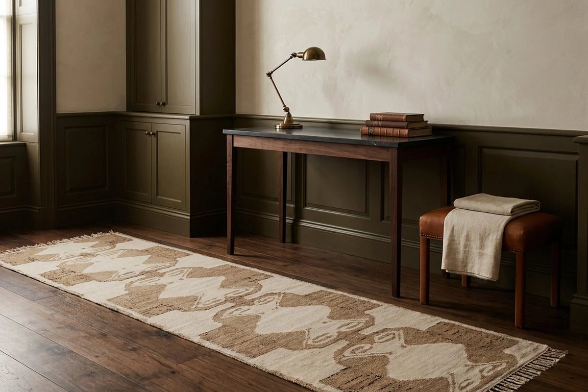 Turkish Runner Rug in a styled room