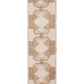 Vintage Malatya Turkish Runner Rug 2x11 ft — White & Brown Geometric (No. 37539)