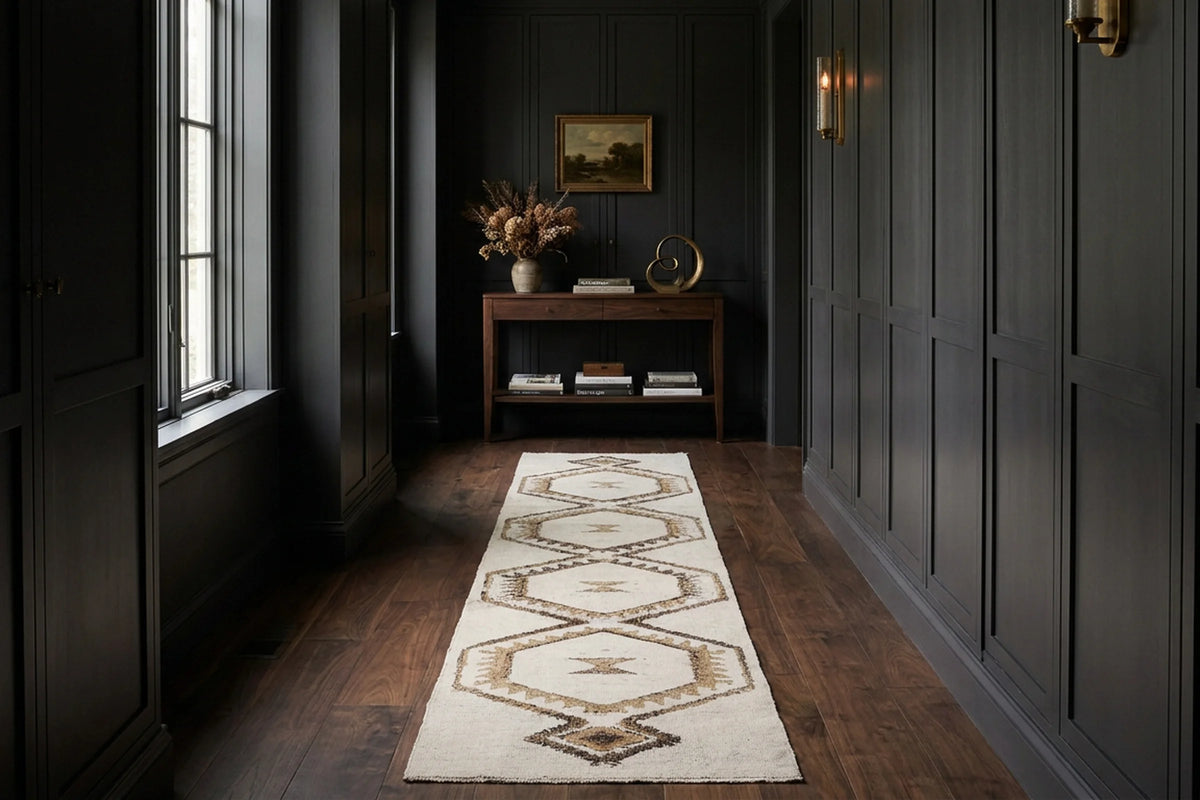 Turkish Runner Rug in a styled room