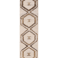 Vintage Malatya Turkish Runner Rug 2x11 ft — White & Brown Geometric