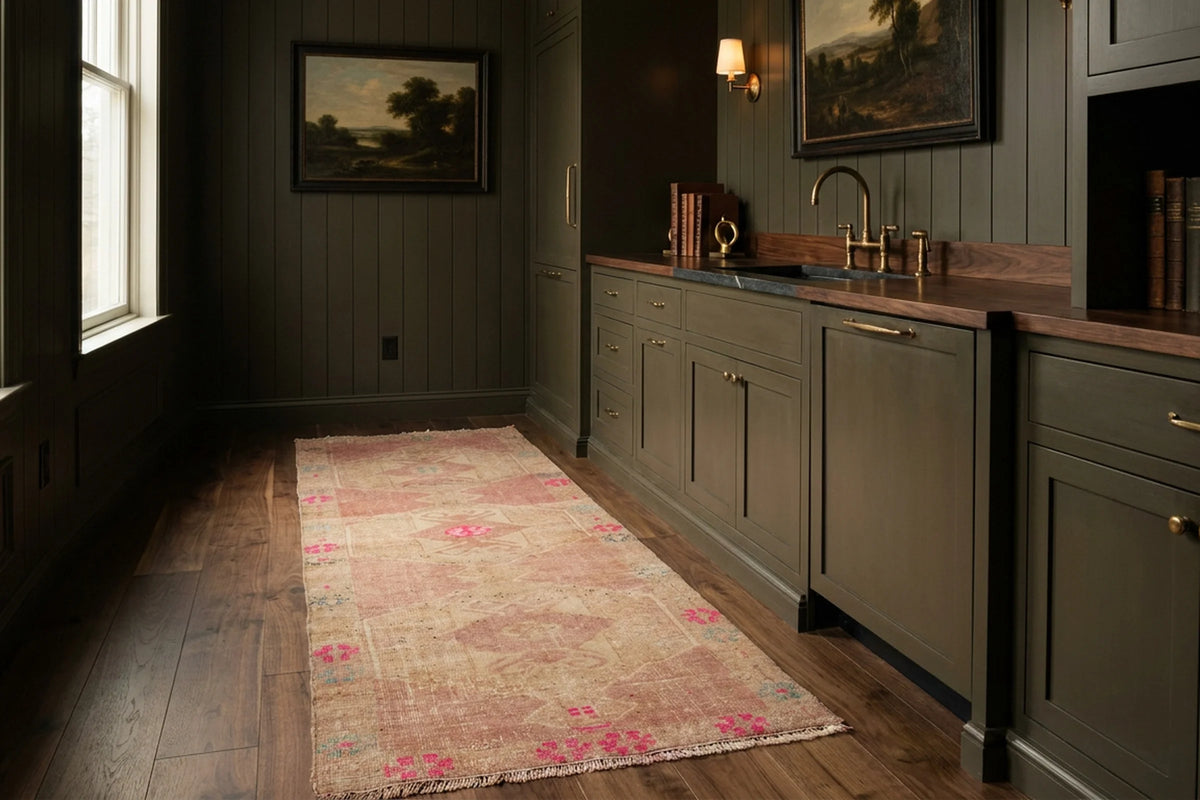 Turkish Runner Rug in a styled room