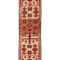 Vintage Southeastern Persian Style Kilim Runner Rug 3x12 ft — Beige & Red Geometric