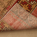 Vintage Malatya Turkish Runner Rug 2x5 ft — Red & Beige Geometric