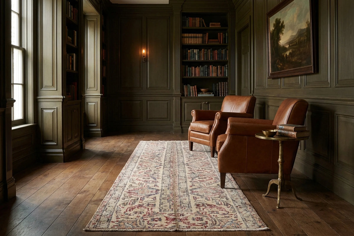 Patchwork Runner Rug in a styled room
