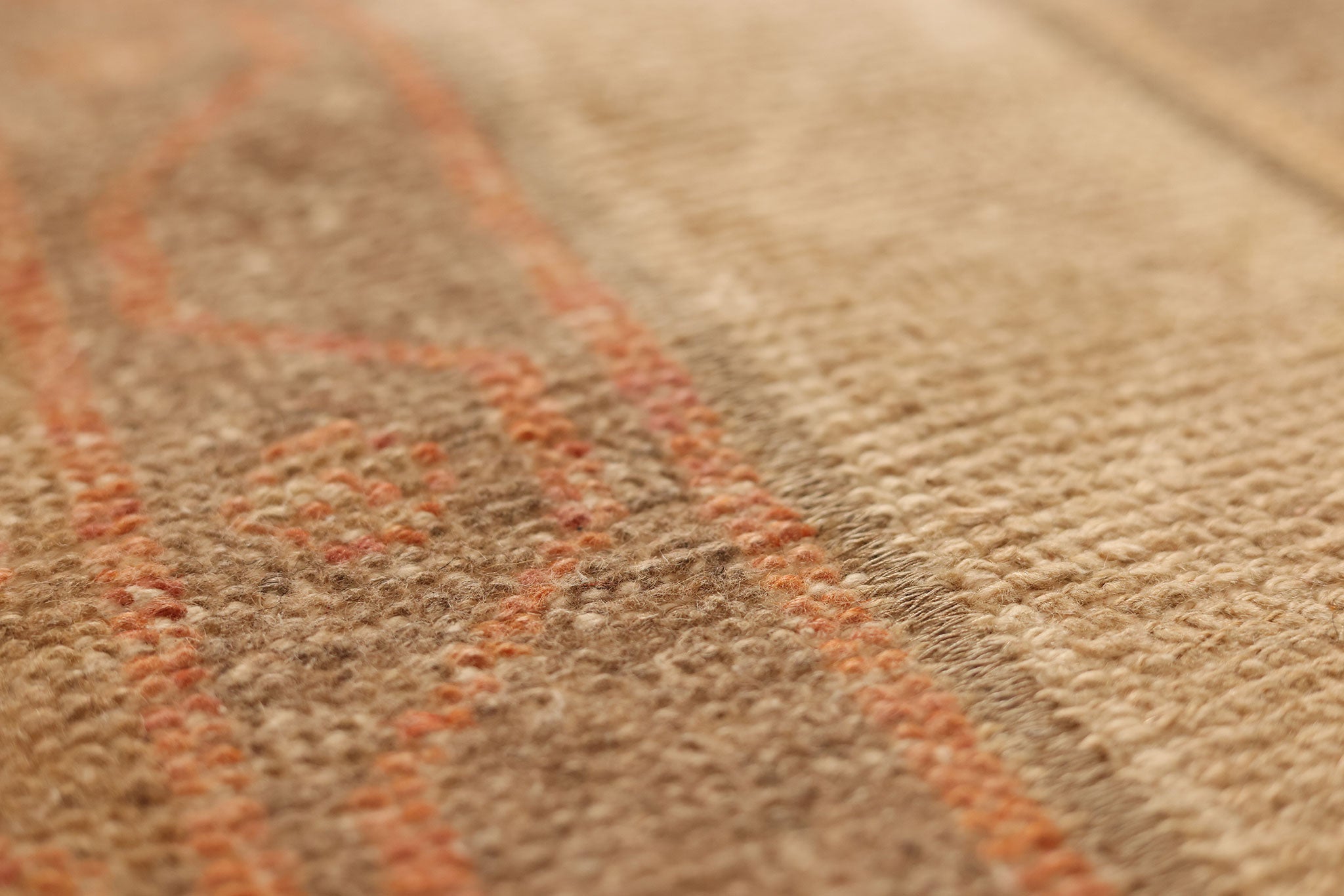 Vintage Malatya Turkish Runner Rug 1x9 ft — Beige & Brown Patchwork