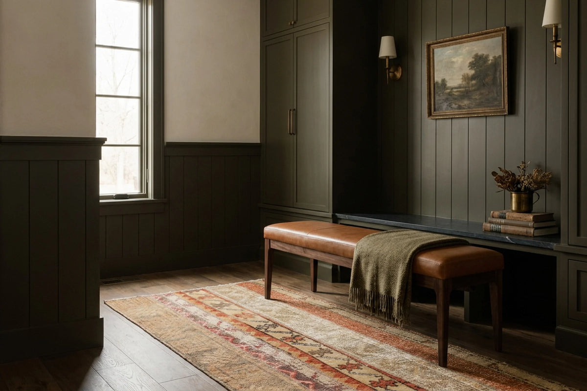 Patchwork Doormat Rug in a styled room