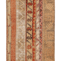 Vintage Turkish Doormat 2x3 ft — Beige & Orange Patchwork