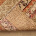Vintage Turkish Doormat 2x3 ft — Beige & Orange Patchwork