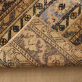 Vintage Turkish Doormat 2x3 ft — Beige & Brown Patchwork