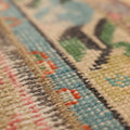 Vintage Turkish Doormat 1x3 ft — Beige & Red Patchwork