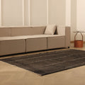 Vintage Manisa Turkish Area Rug 5x8 ft — Brown Stripped