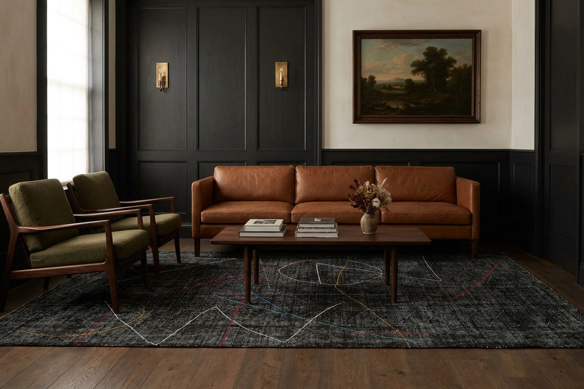 Turkish Area Rug in a styled room