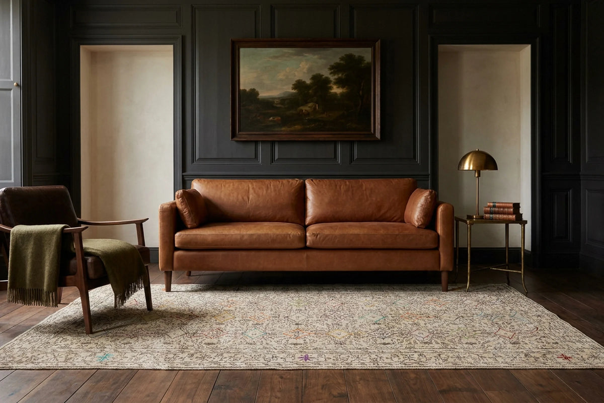 Turkish Area Rug in a styled room