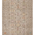 Vintage Manisa Turkish Area Rug 5x8 ft — Beige & Brown Geometric